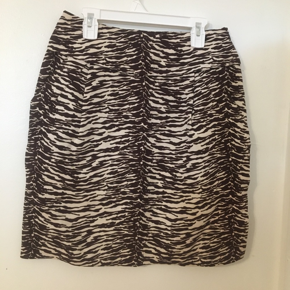 Max Mara & Co brown zebra animal print mini skirt exotic